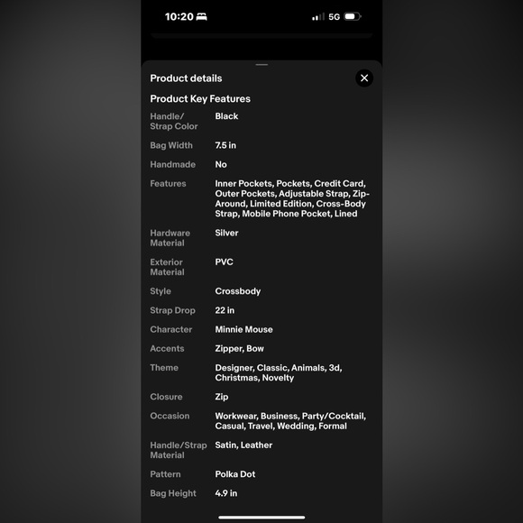 Kate Spade Disney x Minnie Mouse Camera Bag Crossbody Purse Bow Polka Dots EUC - Picture 12 of 12